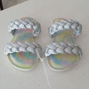 Dolce Vita Careena  iradescent silver & rainbow pastel sandal size 13 NWT